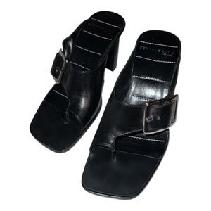 VTG Y2K Kenneth Cole Black Heel Sandals with Silver Buckle